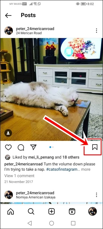 Instagram: bookmark icon