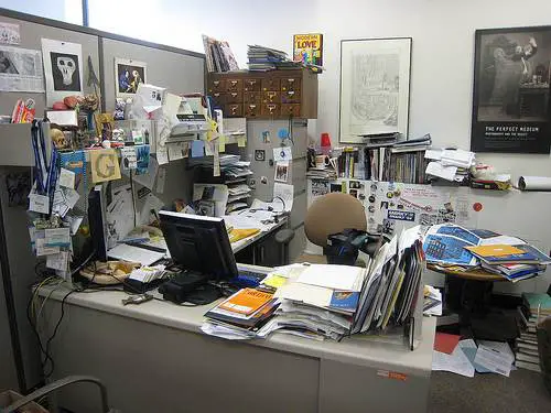 cluttered office