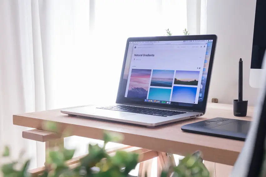 laptop on table