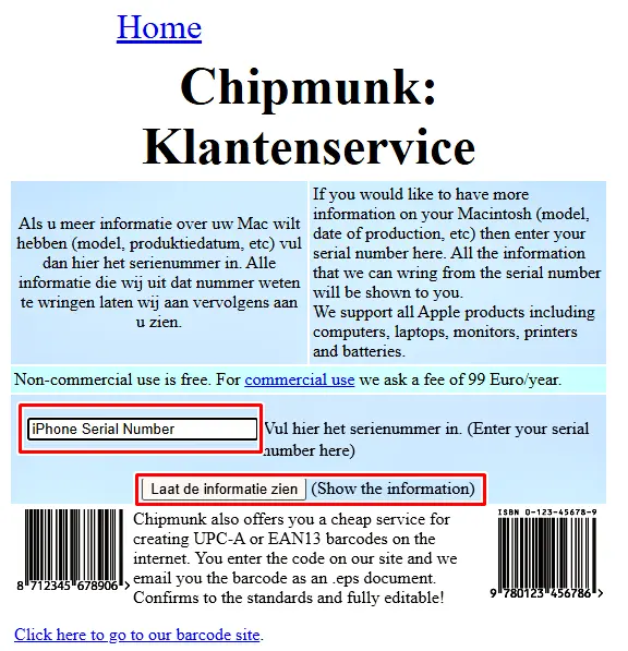 how old is my iPhone: Chipmunk Klantenservice