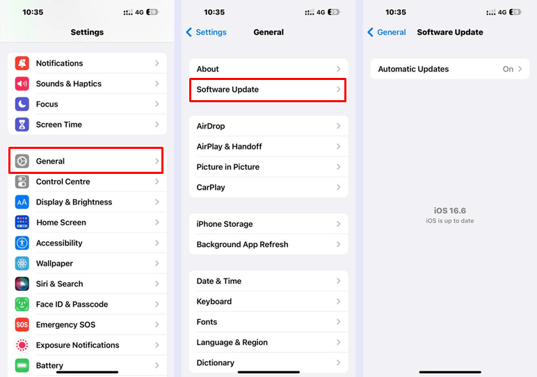 iphone screen flickering solutions: check for software updates