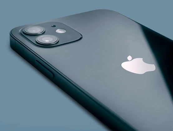 an iPhone's back showing Apple's logo
