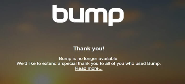 The BUMP app is no longer available
