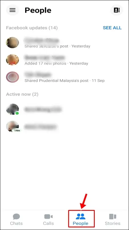 Facebook Messenger symbols & icons - Bottom of screen: People (2 Persons Icon)