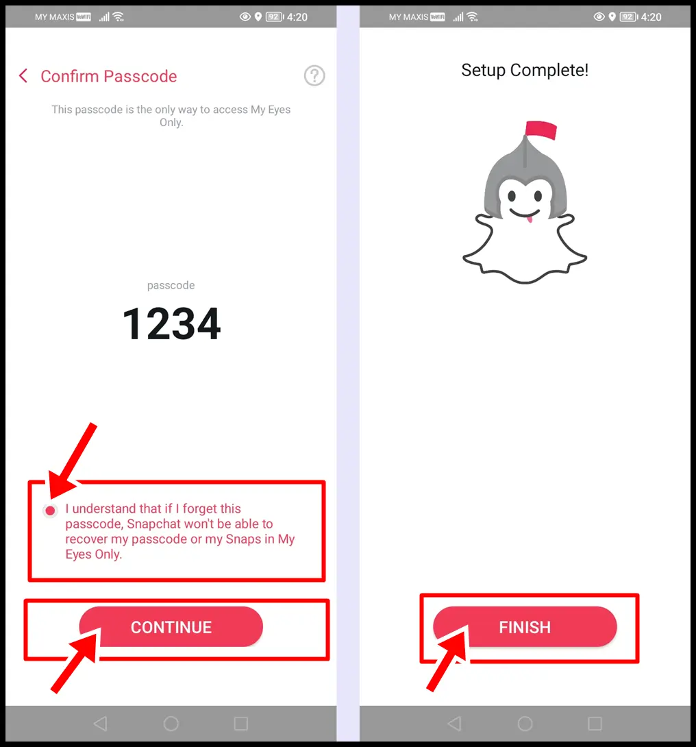Confirm Passcode and Complete the Setup