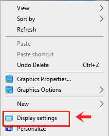 Right-click on the desktop and select "Display settings."