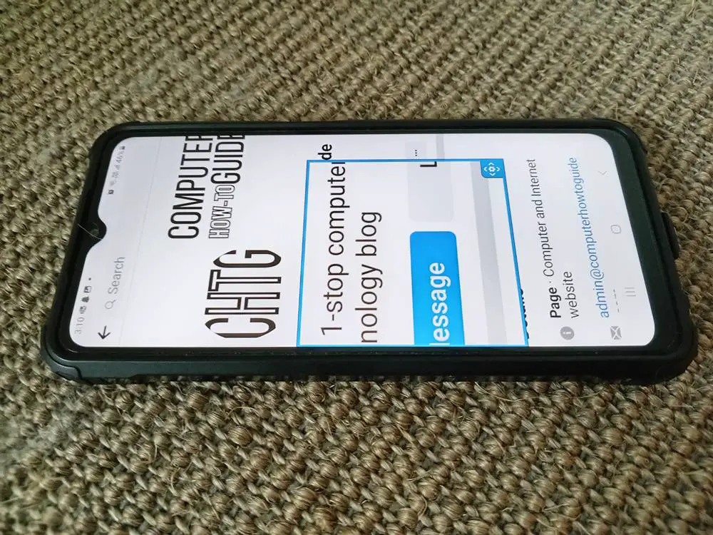 How to Use Samsung Galaxy Magnifier and Magnification Features - This photo shows a Samsung Galaxy smartphone with its Magnification feature enabled