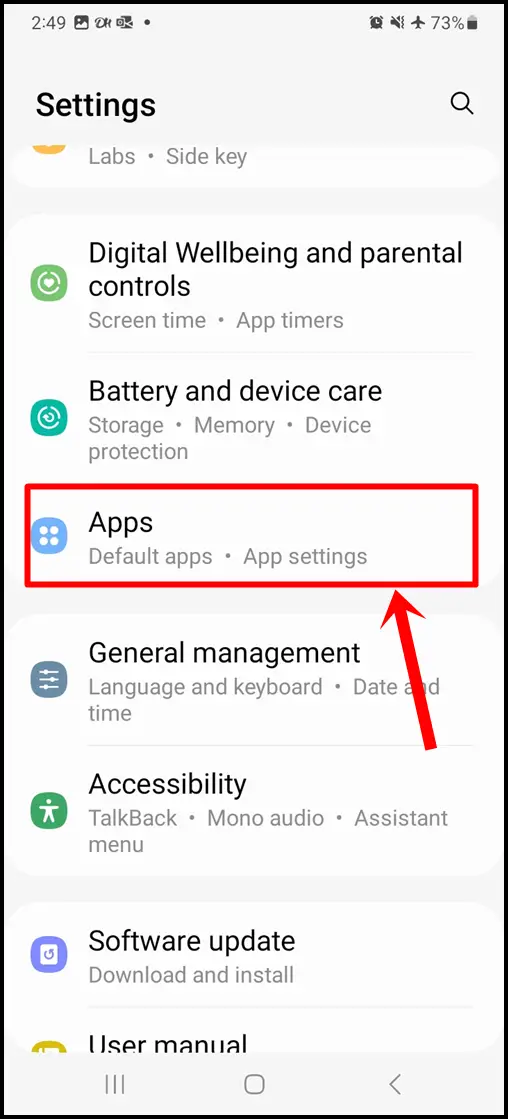 Checking Microphone Permission on Samsung Keyboard: Tap on "Apps" in the Settings.