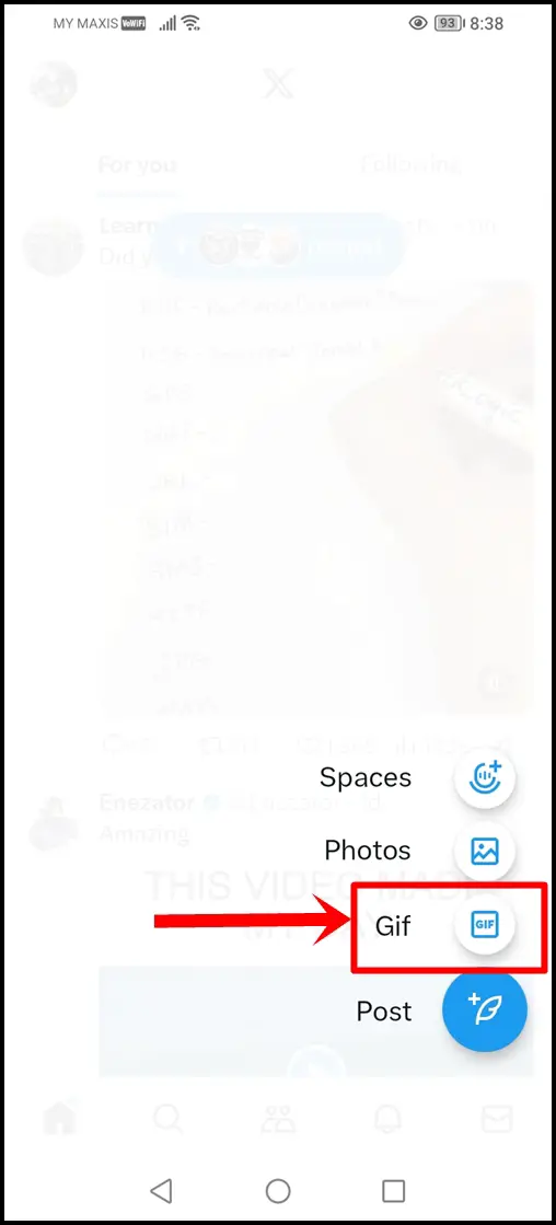 The meanings of X's (Twitter) symbols and icons: This image shows one of the screens on X (Twitter). The Gif Icon is highlighted.