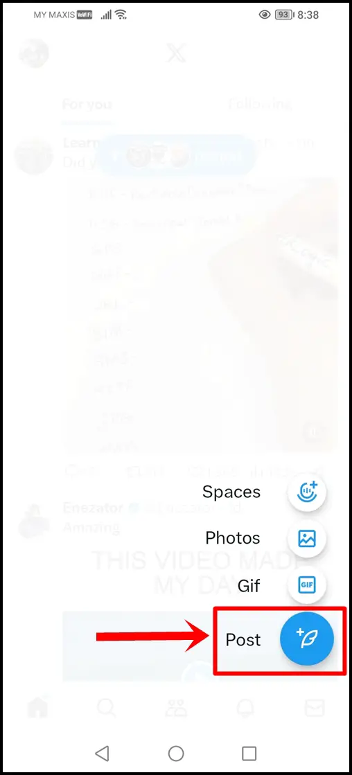 The meanings of X's (Twitter) symbols and icons: This image shows one of the screens on X (Twitter). The Post/Tweet Icon is highlighted.