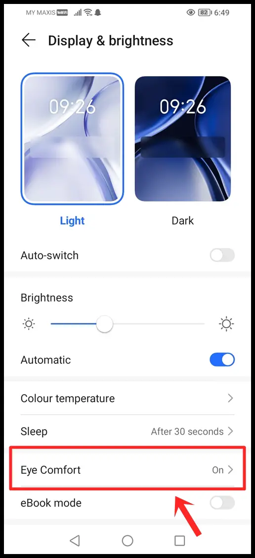 How to Adjust Android Screen Settings to Ease Your Eyes: Turn on "Eye Comfort"