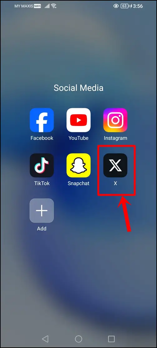 This image show a mobile screen with the X (Twitter) Icon.
