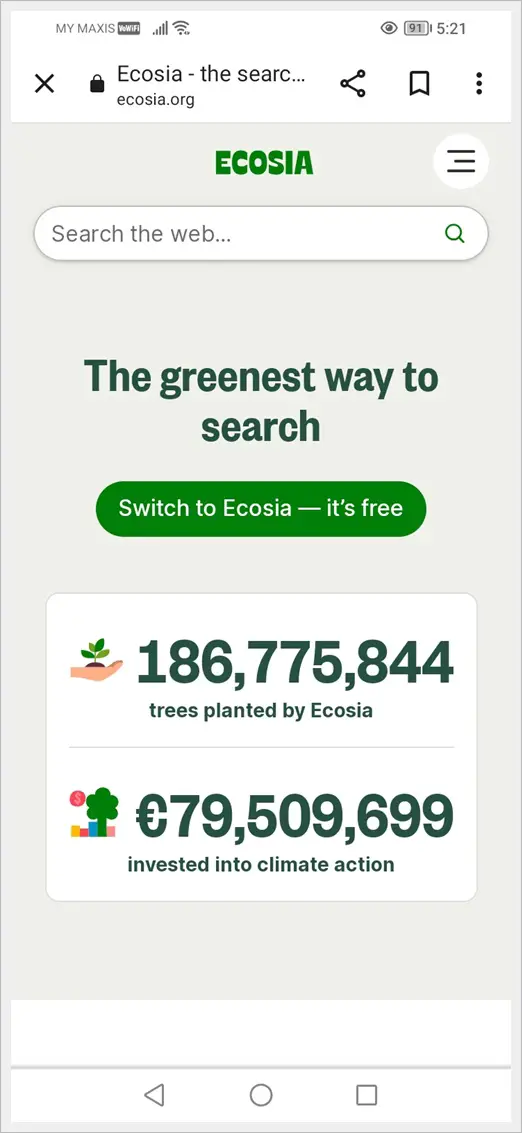 Google Alternatives - Ecosia