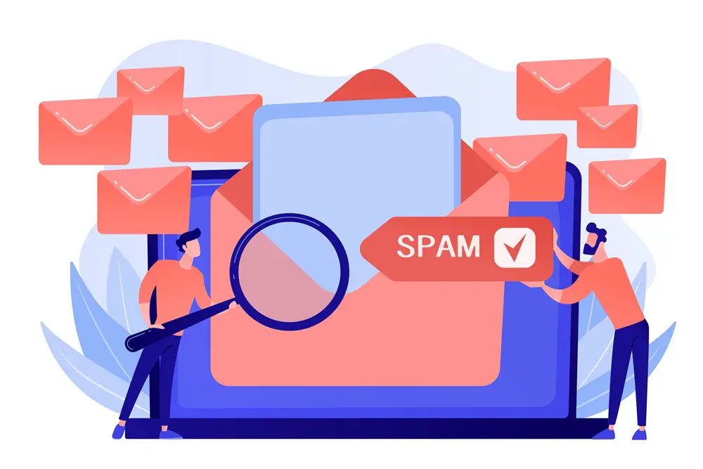 How to Fix Bounced or Rejected Emails: This image shows an illustration of SPAM emails filtering.