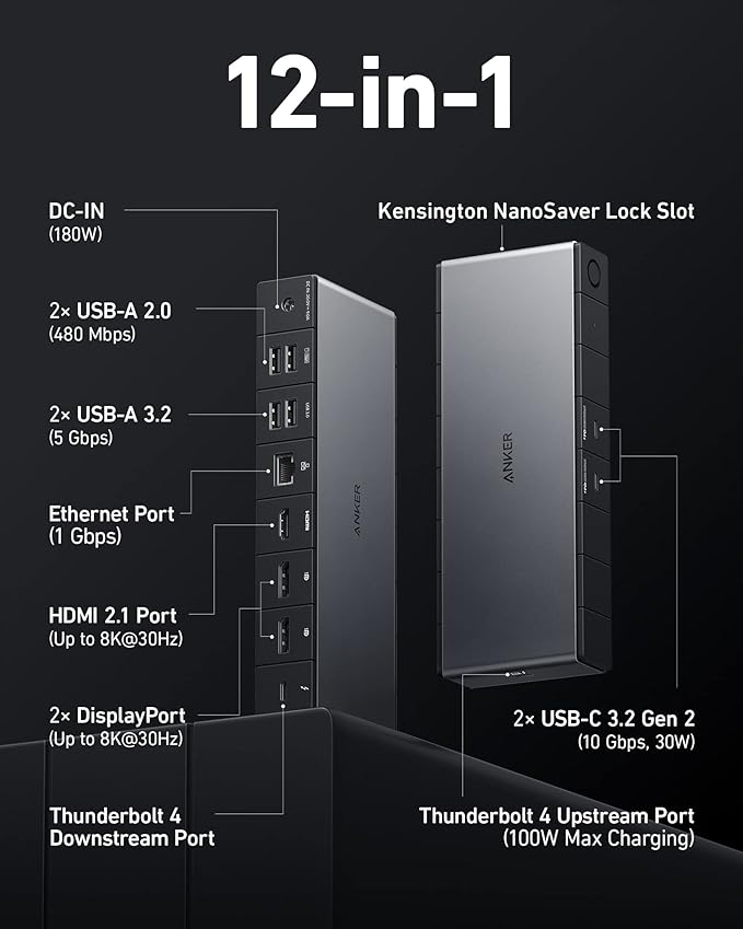 This photo shows a Thunderbolt docking station for laptops.