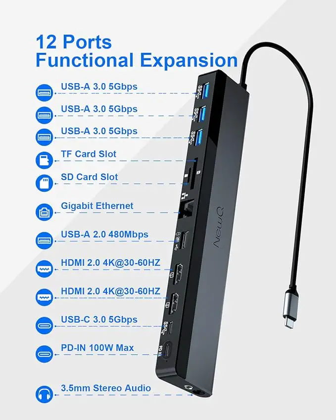 This photo shows a USB-C docking station for laptops.