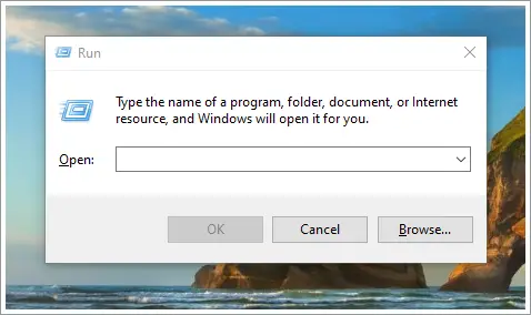 This image shows the 'Run' dialog box on a Windows PC.