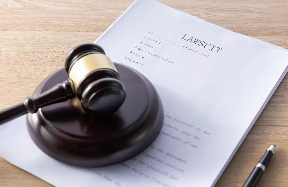 How to Integrate Modern Technologies into Your Legal Practice: This photo depicts a gavel and lawsuit papers on a wooden surface.