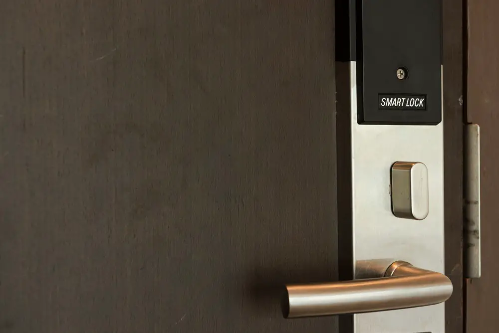This photo depicts a smart card door key lock system, illustrating modern technology for enhanced safety.