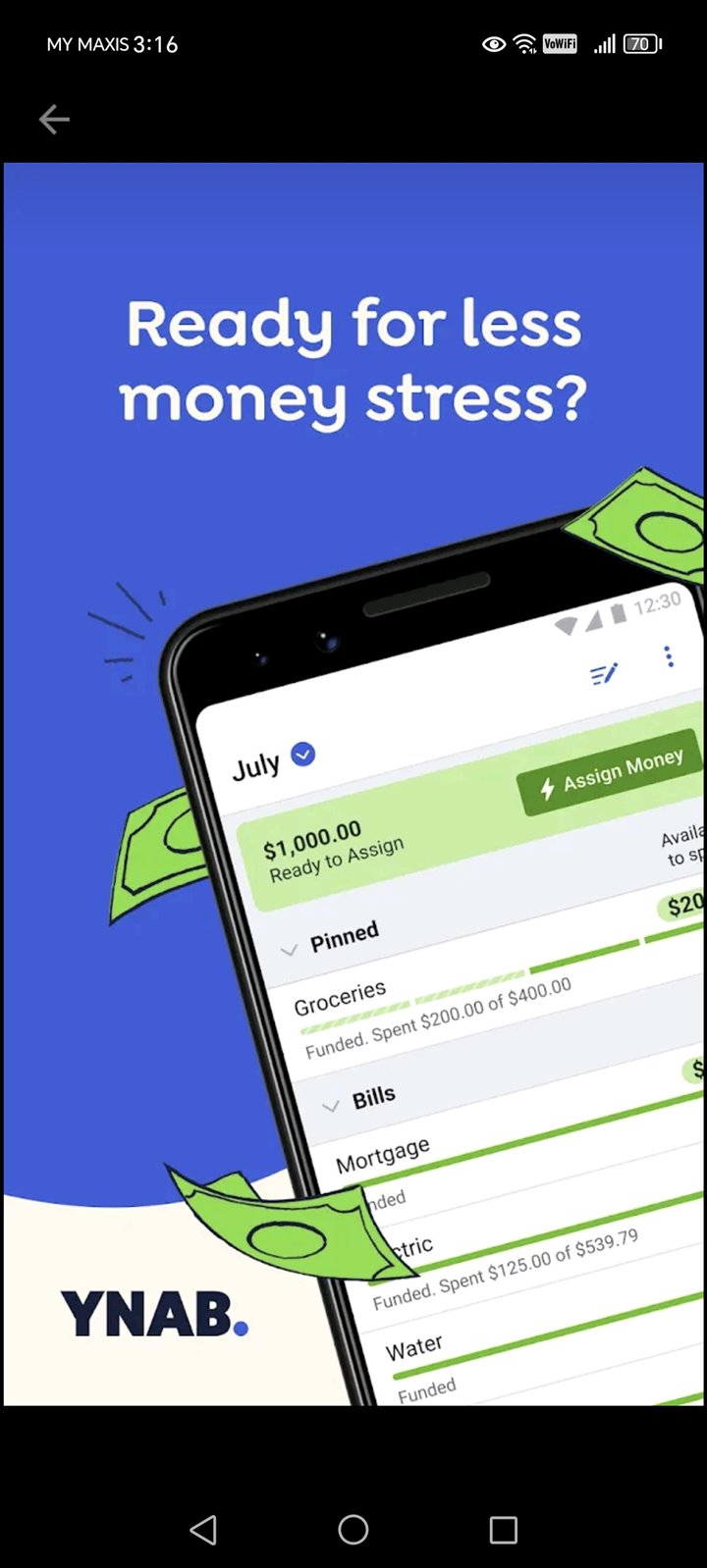 One of the best Android apps to have on your phone: YNAB (Screenshot 1)