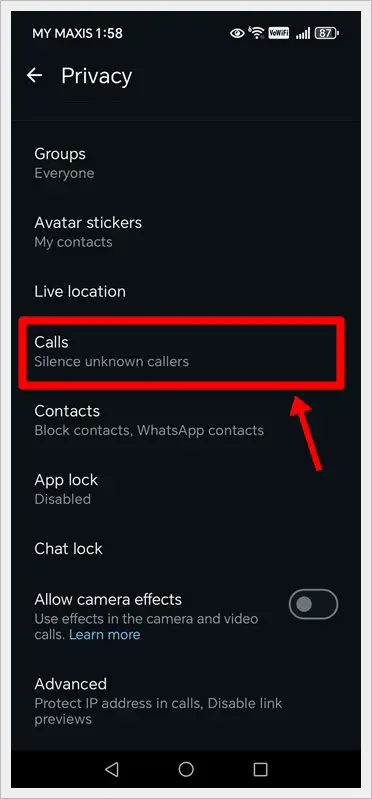 Silence Unknown WhatsApp Calls (Android) - Privacy and Calls