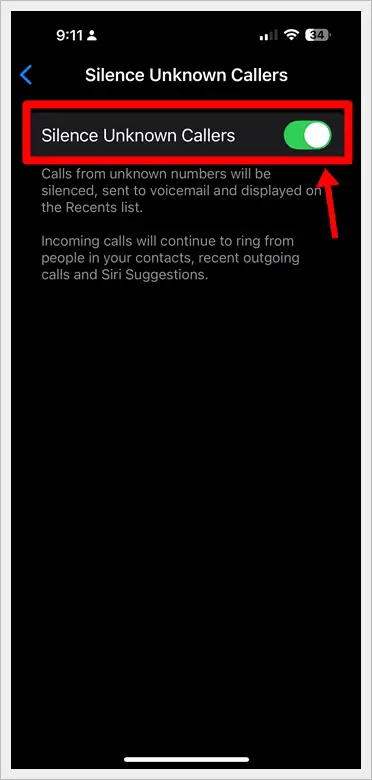 Silence Unknown WhatsApp Calls (iPhone) - Enable Silence Unknown Callers