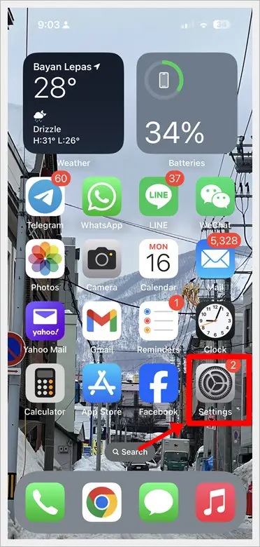 Silence Unknown WhatsApp Calls (iPhone) - Tap on Settings