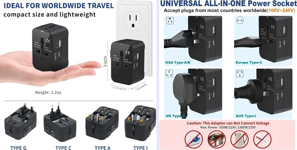 Travel Hacks - Universal Travel Adapter