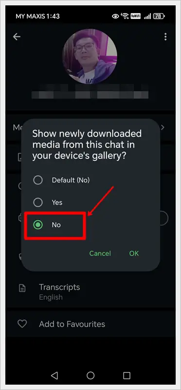 Android - Hide Media from Specific Chats (4)